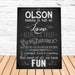 Personalized House Rules Canvas Sign - Way Up Gifts