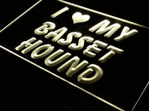 I Love My Basset Hound LED Neon Light Sign - Way Up Gifts