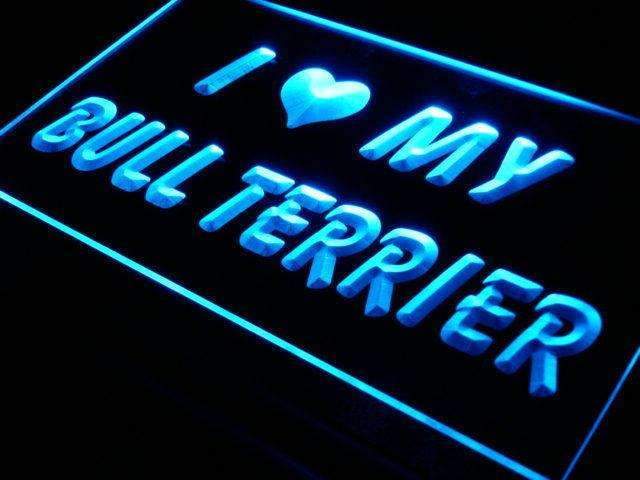I Love My Bull Terrier LED Neon Light Sign - Way Up Gifts