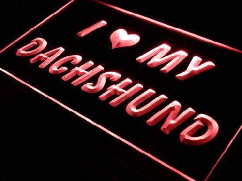 I Love My Dachshund LED Neon Light Sign - Way Up Gifts