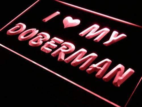 I Love My Doberman Dog LED Neon Light Sign - Way Up Gifts