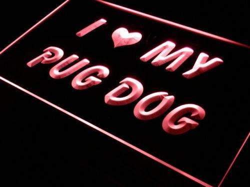 I Love My Pug Dog LED Neon Light Sign - Way Up Gifts