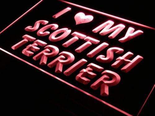 I Love My Scottish Terrier LED Neon Light Sign - Way Up Gifts