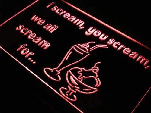 I Scream You Scream Ice Cream LED Neon Light Sign - Way Up Gifts