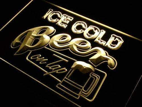 Ice Cold Beer on Tap LED Neon Light Sign - Way Up Gifts