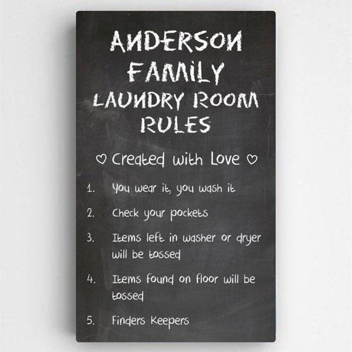 Personalized Laundry Room Rules Canvas - Way Up Gifts