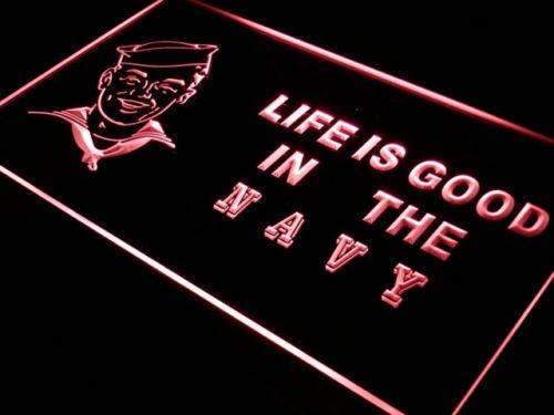 Life is Good Navy LED Neon Light Sign - Way Up Gifts