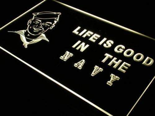 Life is Good Navy LED Neon Light Sign - Way Up Gifts