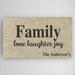 Personalized Love, Laughter & Joy Family Canvas Sign - Way Up Gifts