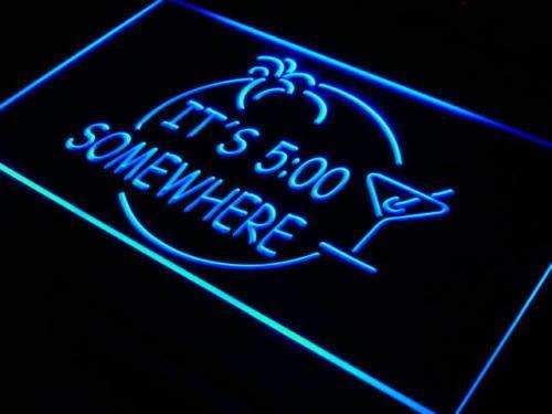 Margarita Its Five O Clock Somewhere LED Neon Light Sign - Way Up Gifts