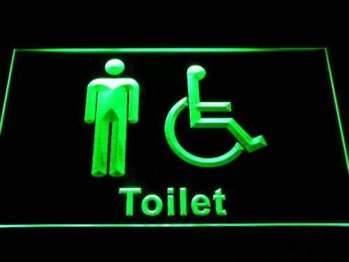 Mens with Handicap Restroom LED Neon Light Sign - Way Up Gifts