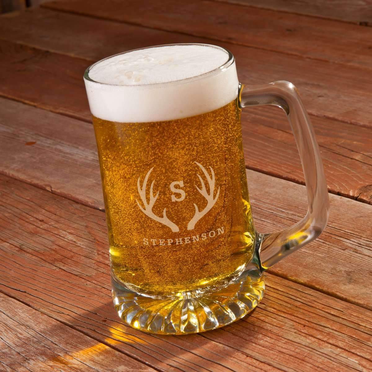 Big or Bigger Beer Mugs 25 oz or 14 oz | Engraved Glass Beer Mug | Custom  Barware | Gift for Men Groomsmen Beer Lover | Free Personalization