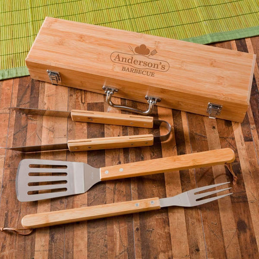 Personalized BBQ Grill Accessories Tools Utensils Set with Case - Way Up Gifts