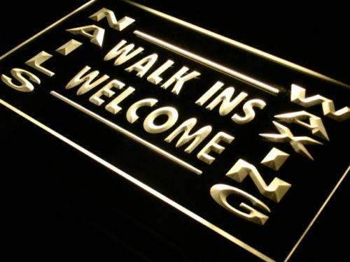 Nails Waxing Walk Ins Welcome LED Neon Light Sign - Way Up Gifts