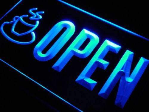 Open Coffee Cafe LED Neon Light Sign - Way Up Gifts