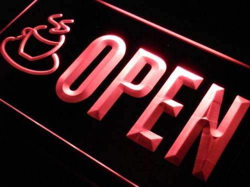 Open Coffee Cafe LED Neon Light Sign - Way Up Gifts