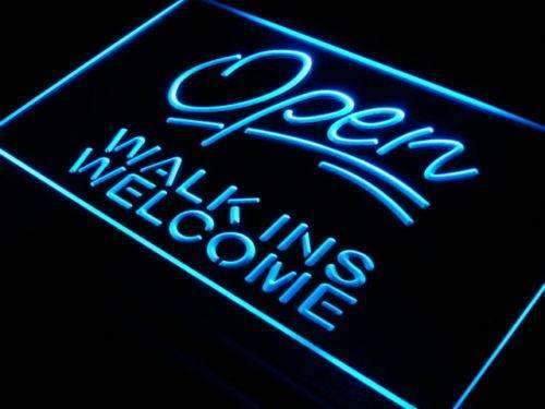 Open Walk Ins Welcome Barber Shop Hair Salon LED Neon Light Sign - Way Up Gifts