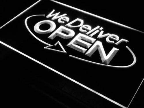 Open We Deliver LED Neon Light Sign - Way Up Gifts