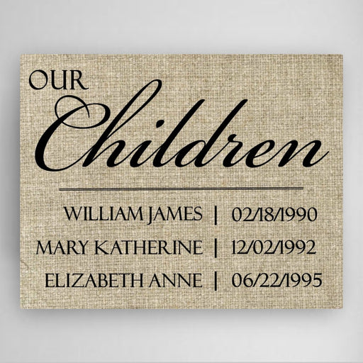 Personalized Our Children Canvas Sign - Way Up Gifts