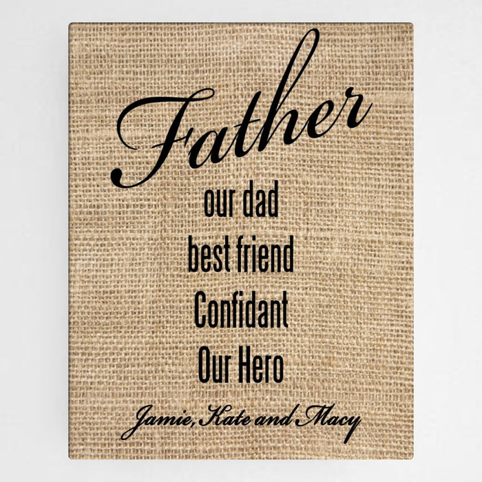 Personalized Our Dad Canvas Sign - Way Up Gifts
