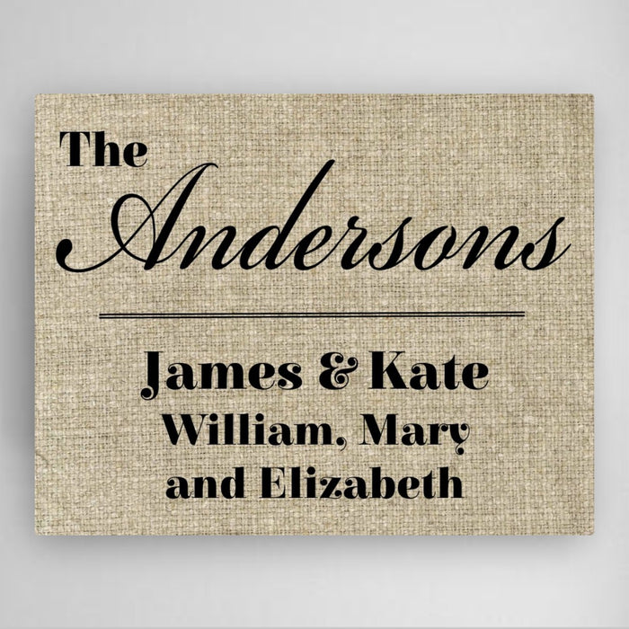 Personalized Our Family Canvas Sign - Way Up Gifts