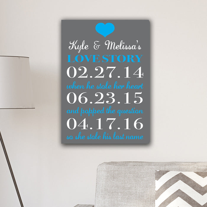 Personalized Our Love Story Canvas Print - Way Up Gifts