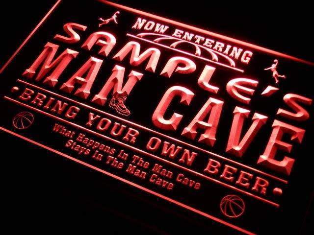 Personalized Basketball Man Cave LED Neon Light Sign - Way Up Gifts