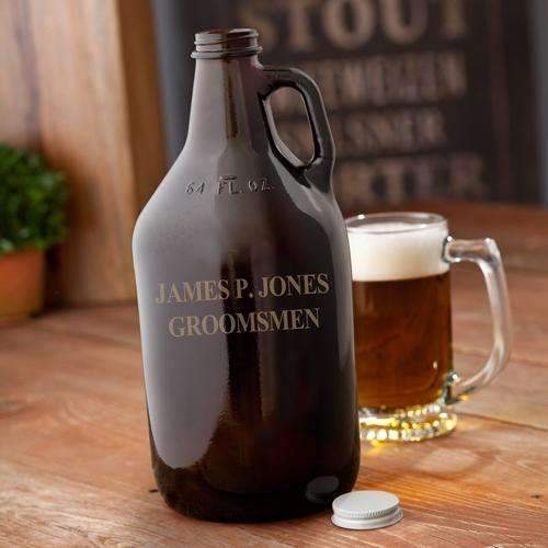 Personalized Amber Beer Growler - Way Up Gifts