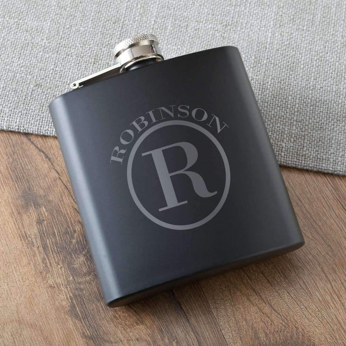 Engraved Matte Black Hip Flask - Way Up Gifts