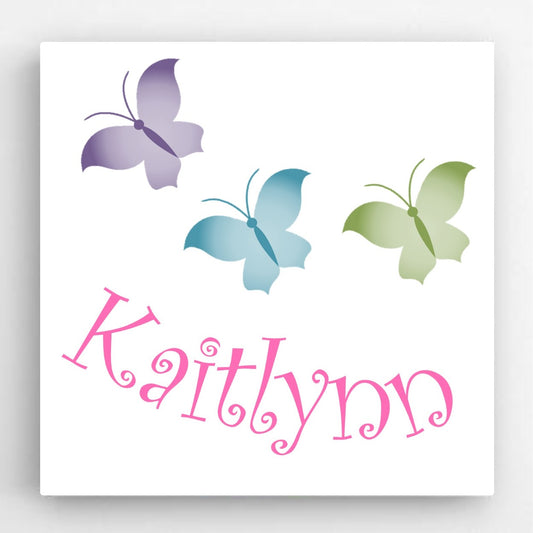 Personalized Butterflies Kids Canvas Sign - Way Up Gifts
