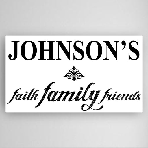 Personalized Faith, Family and Friends Canvas Sign - Way Up Gifts