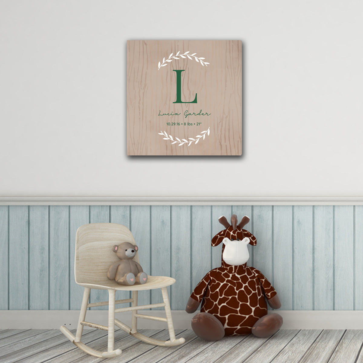 Personalized Family Initial Vine 18x18 Canvas Signs - Way Up Gifts