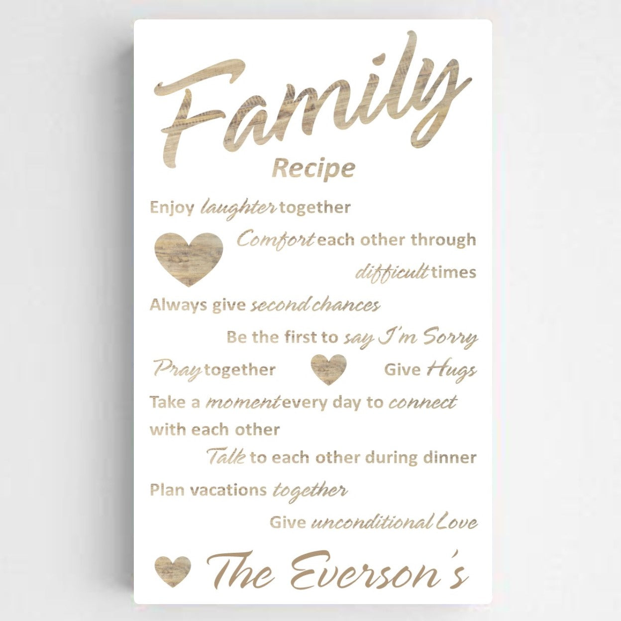 Personalized Family Recipe Canvas Sign - Way Up Gifts