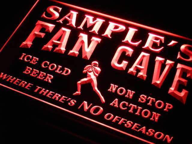 Personalized Football Fan Cave LED Neon Light Sign - Way Up Gifts