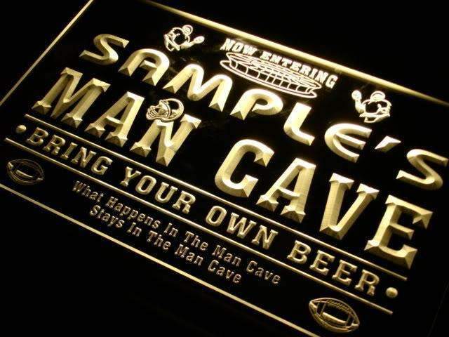 Personalized Football Man Cave LED Neon Light Sign - Way Up Gifts