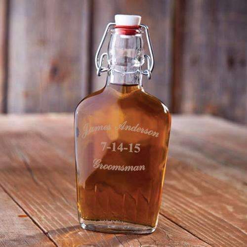 Personalized Glass Flask for Groomsmen - Way Up Gifts