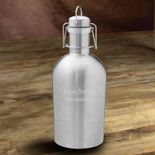Personalized Stainless Steel Silver Insulated Beer Growler - Way Up Gifts