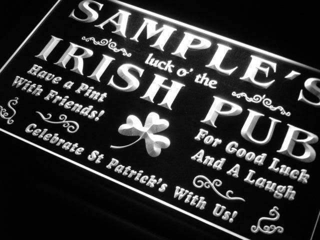 Personalized Irish Pub LED Neon Light Sign - Way Up Gifts