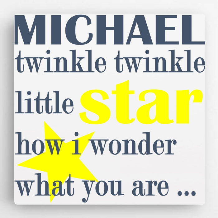 Personalized Kids Canvas Sign-Twinkle Blue - Way Up Gifts