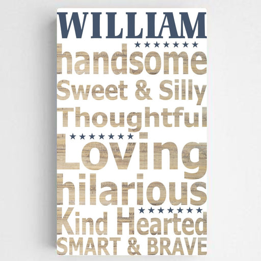 Personalized Kids Definition Canvas Sign-Boy - Way Up Gifts