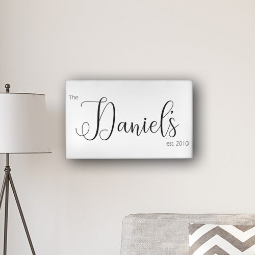 Personalized Last Name Modern Farmhouse 14" x 24" Canvas - Way Up Gifts