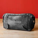 Personalized Men's Black Leather Toiletry Bag - Way Up Gifts