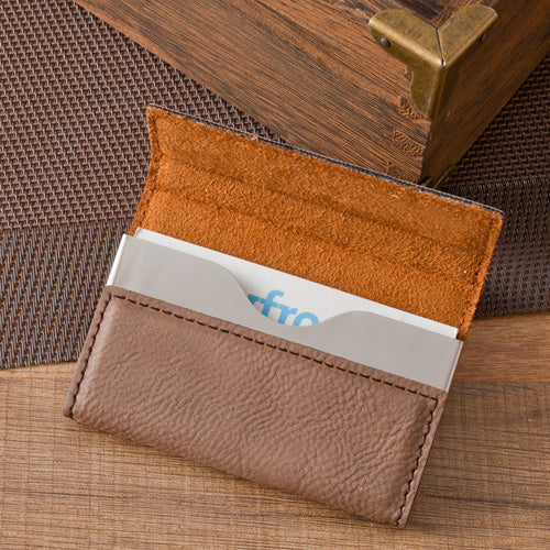 Personalized Mocha Business Card Organizer Case - Way Up Gifts