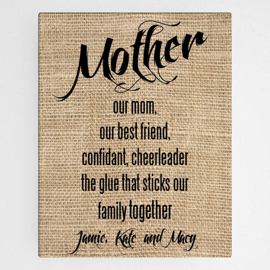 Personalized Mother Canvas Sign - Way Up Gifts
