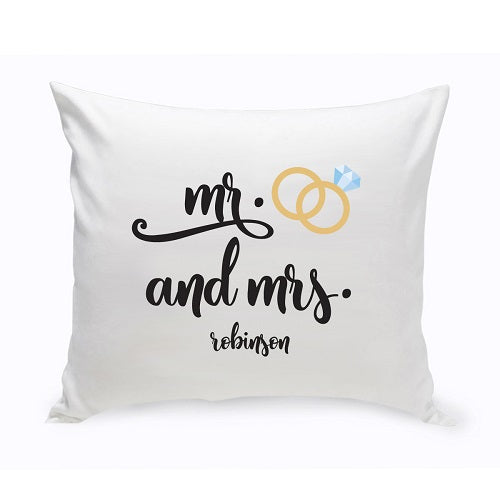 Personalized Mr. & Mrs. Wedding Throw Pillow - Way Up Gifts
