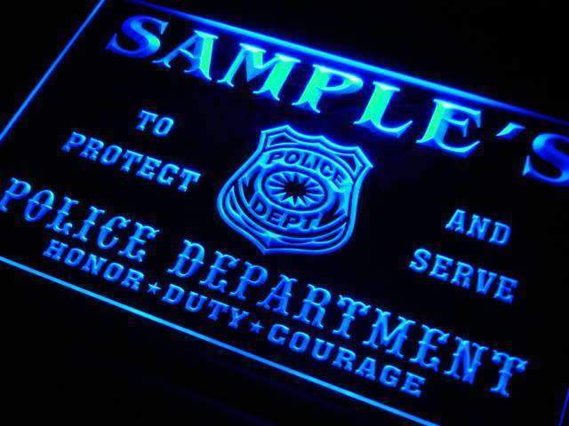 Personalized Police Department LED Neon Light Sign - Way Up Gifts