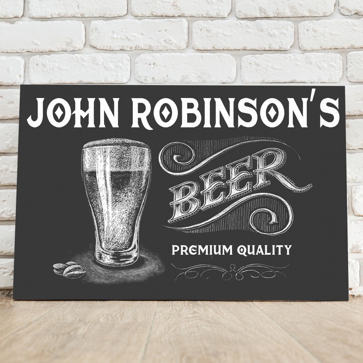 Personalized Premium Beer Canvas Sign - Way Up Gifts