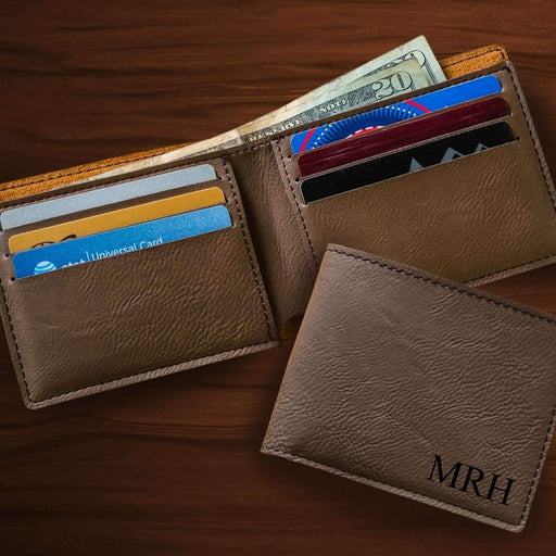 Personalized Classic Dark Brown Bifold Wallet - Way Up Gifts