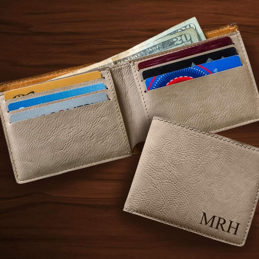 Personalized Classic Tan Bifold Wallet - Way Up Gifts