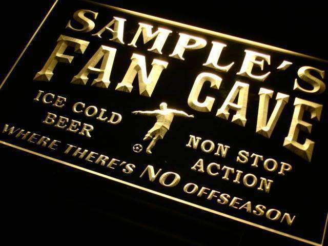 Personalized Soccer Fan Cave LED Neon Light Sign - Way Up Gifts
